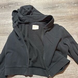 American Eagle Outfitters Black Hooded Sweater
